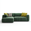 3-osobowa sofa narożna w kształcie L z tkaniny poliestrowej, ciemnozielona, lewostronna, 260 × 160 × 85 cm