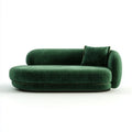Dwuosobowa sofa z tkaniny zielona, 180 x 90 x 72 cm, owalna