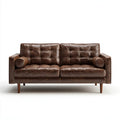 Dwuosobowa sofa brązowa ze skóry syntetycznej 200 x 86 x 86 cm
